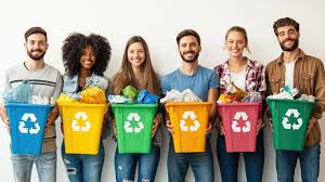 Recycling worker at facility